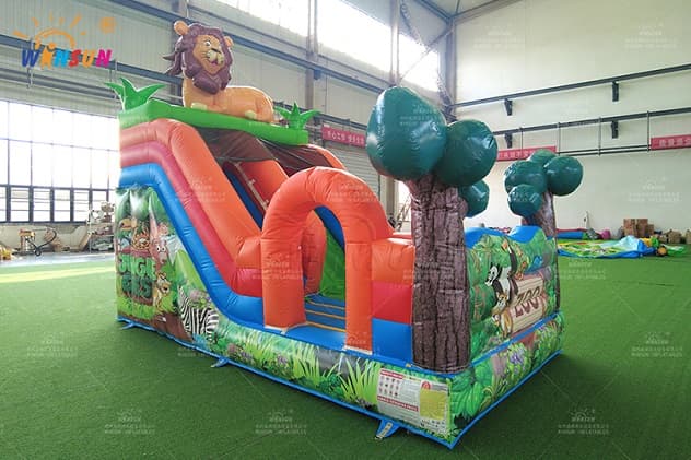 5.5m x 3m outdoor inflatable lion slide for carnival rentals