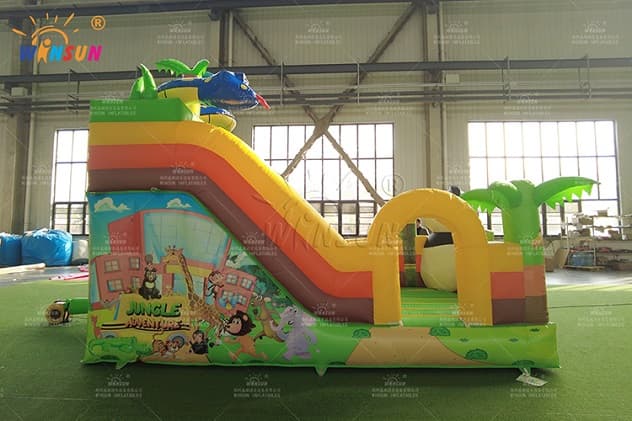 Commercial Grade Panda Inflatable Dry Slide with Side Arch Entrance