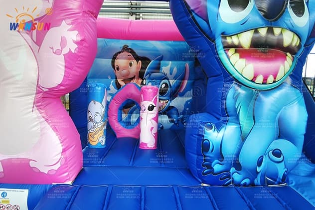 Customizable Stitch Inflatable Combo with Safety Slide Out Design
