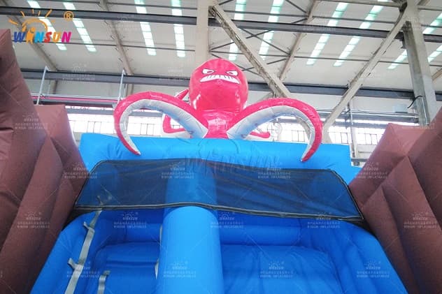 Factory Direct Inflatable Dry Slide with Underwater World Murals and Ship Design
