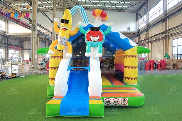 PVC Vinyl Inflatable Summer Theme Playground with Safety Slide
