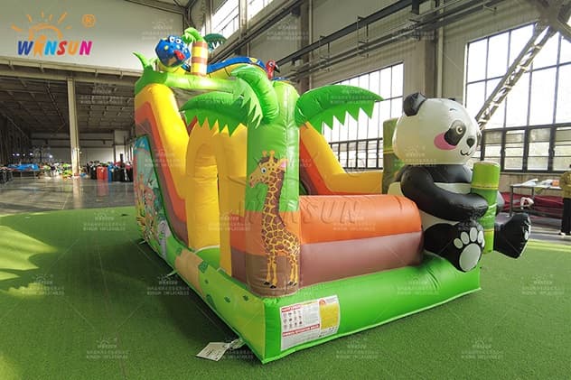 Panda Theme Inflatable Dry Slide for Kids Commercial Use
