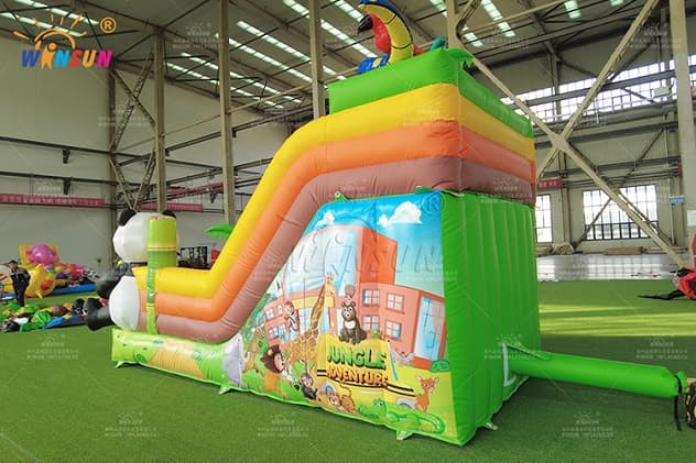Small Size 18ft Panda Inflatable Slide with Climb Lane and Wide Slide