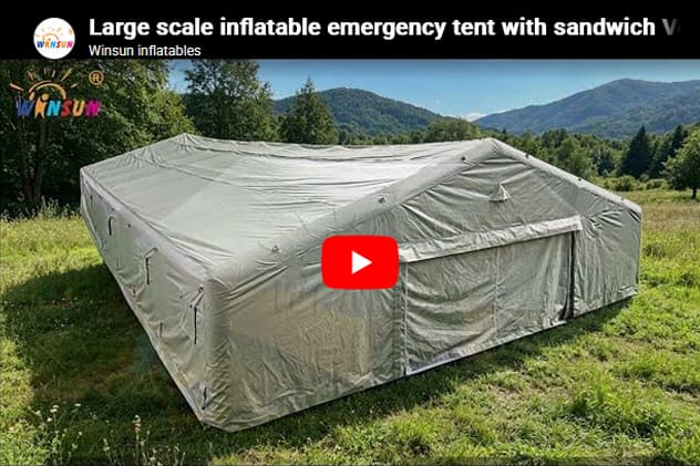 65ft long heavy-duty tarpaulin emergency tent for humanitarian aid