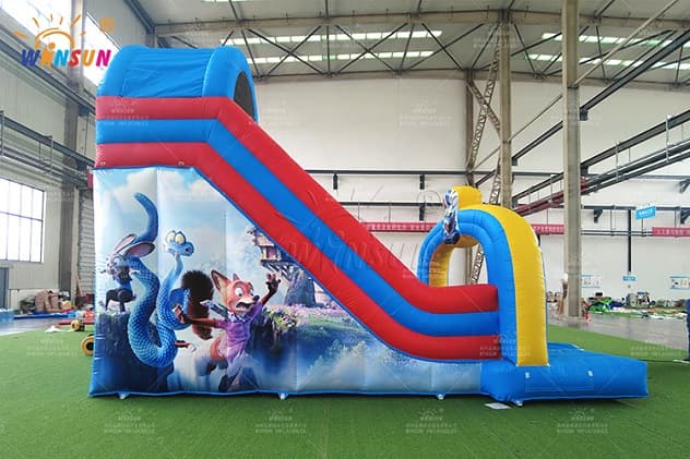 8m Long Dual Lane Inflatable Slide with Center Climb and Safety Rails