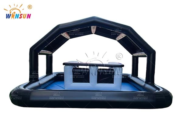 Commercial Grade Tarpaulin Inflatable Pool Bar with Suspended Banners