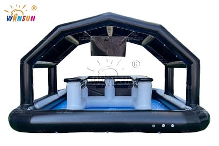 Custom Black Inflatable Pool Bar for Land Use with LED Lights