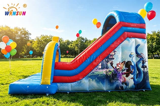 Inflatable Slide with Two Safety Lanes