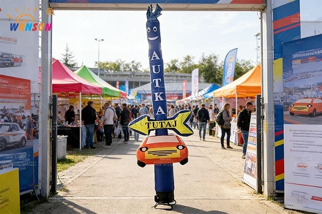 Outdoor Inflatable Advertising Character with Arrow Indicator