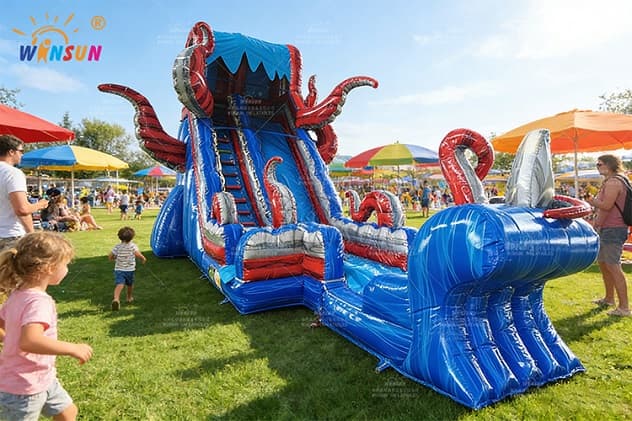 Outdoor Inflatable Ocean Battle Slide for Water Parks and Events