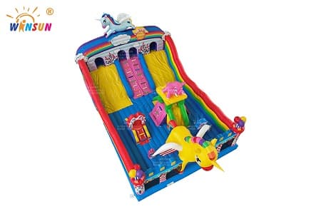 Unicorn Theme Giant Inflatable Playground with Giant Unicorn Entrance