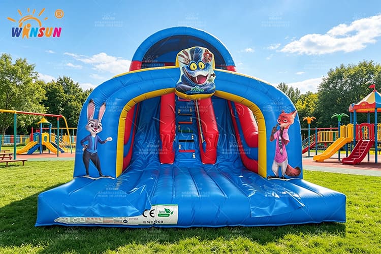WINSUN Commercial Inflatable Dry Slide with Dual Safety Lanes