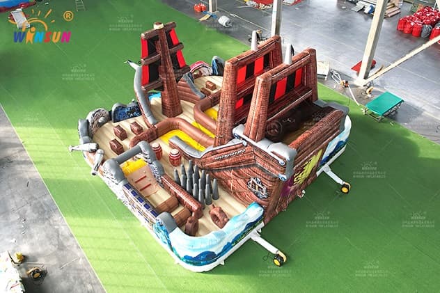 18th Century Grand Pirate Challenge Inflatable with Escalators and Twists