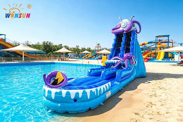 25ft tall heavy-duty PVC octopus water slide for outdoor events
