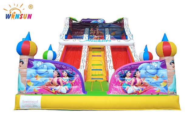 8x6x6m Aladdin dual lane wide slide with center climb