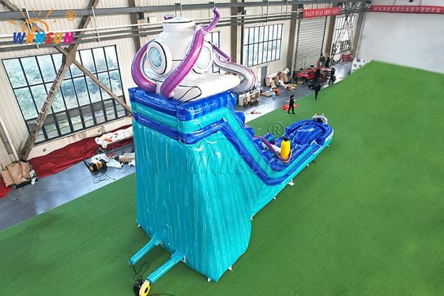 Commercial dual-lane octopus inflatable slide for water parks and resorts