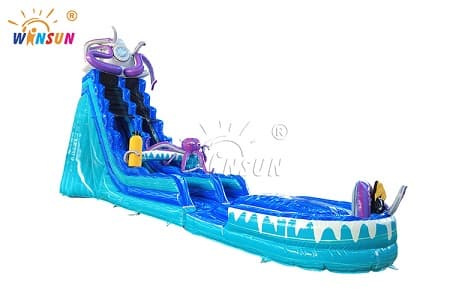 Custom inflatable octopus slide with detachable pool and safety netting