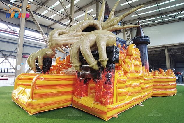 Customizable Dual Lane Inflatable Obstacle Course for Team Building Events