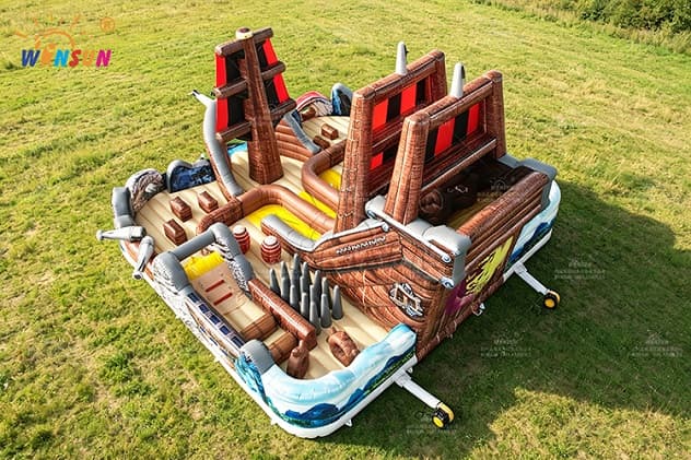 Customizable Factory Direct Inflatable Pirate Adventure with Skull Flag and Cannons