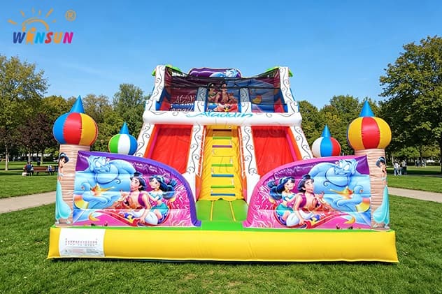 Customized WINSUN PVC vinyl inflatable slide with safety guardrails