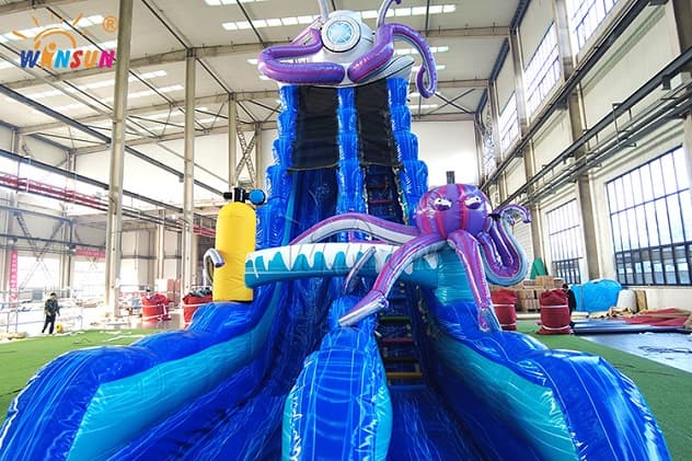 Customized octopus inflatable water slide for rental businesses