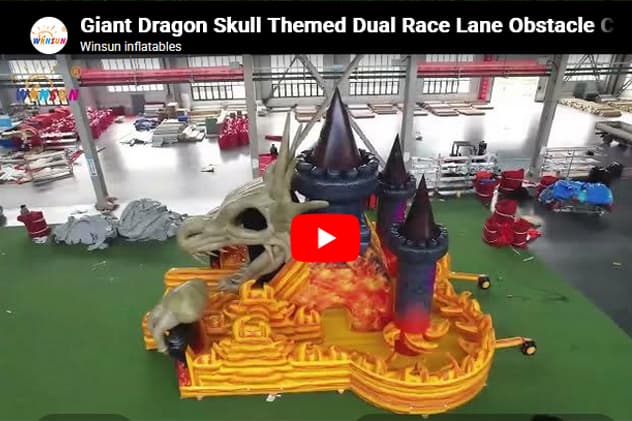 Dragon Skull Inflatable Obstacle Course for Festivals