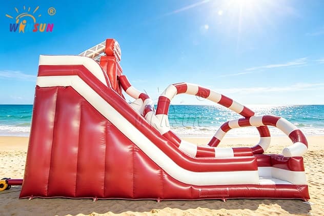Fire-retardant 18oz PVC inflatable carnival slide-The Draft Slide