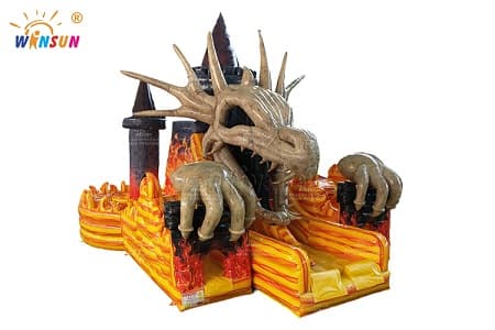 Giant Dragon Skull Themed Dual Race Lane Obstacle Course for Commercial Use