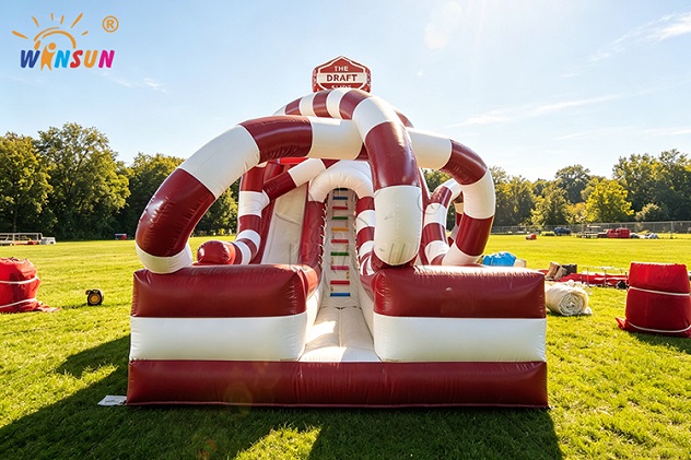 Heavy-duty PVC tarpaulin inflatable slide with climbing lane and two exits