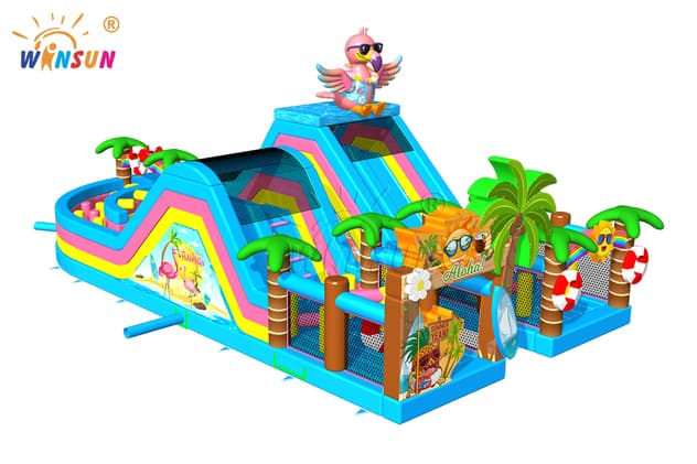 16x8m flamingo inflatable obstacle course