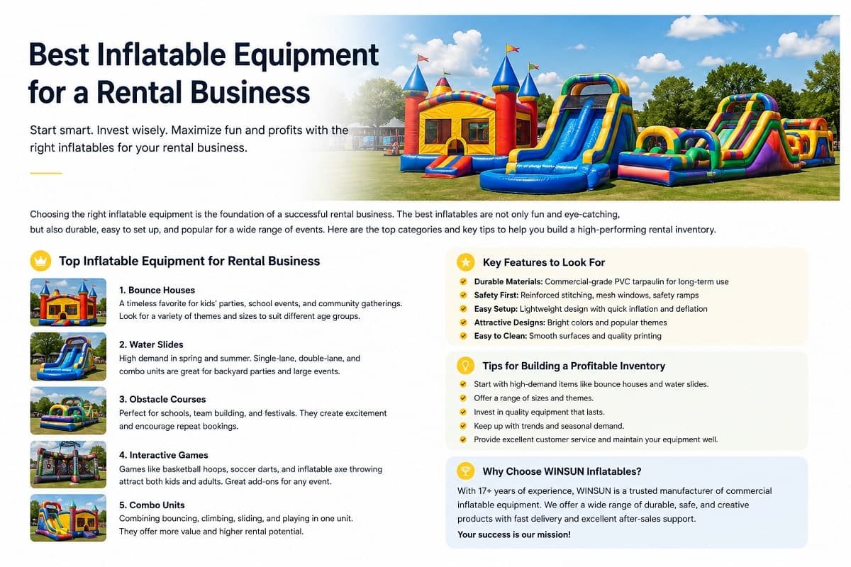 Discover the best inflatable equipment for your rental business