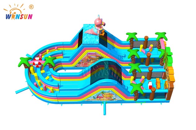 Hawaiian theme inflatable obstacle course