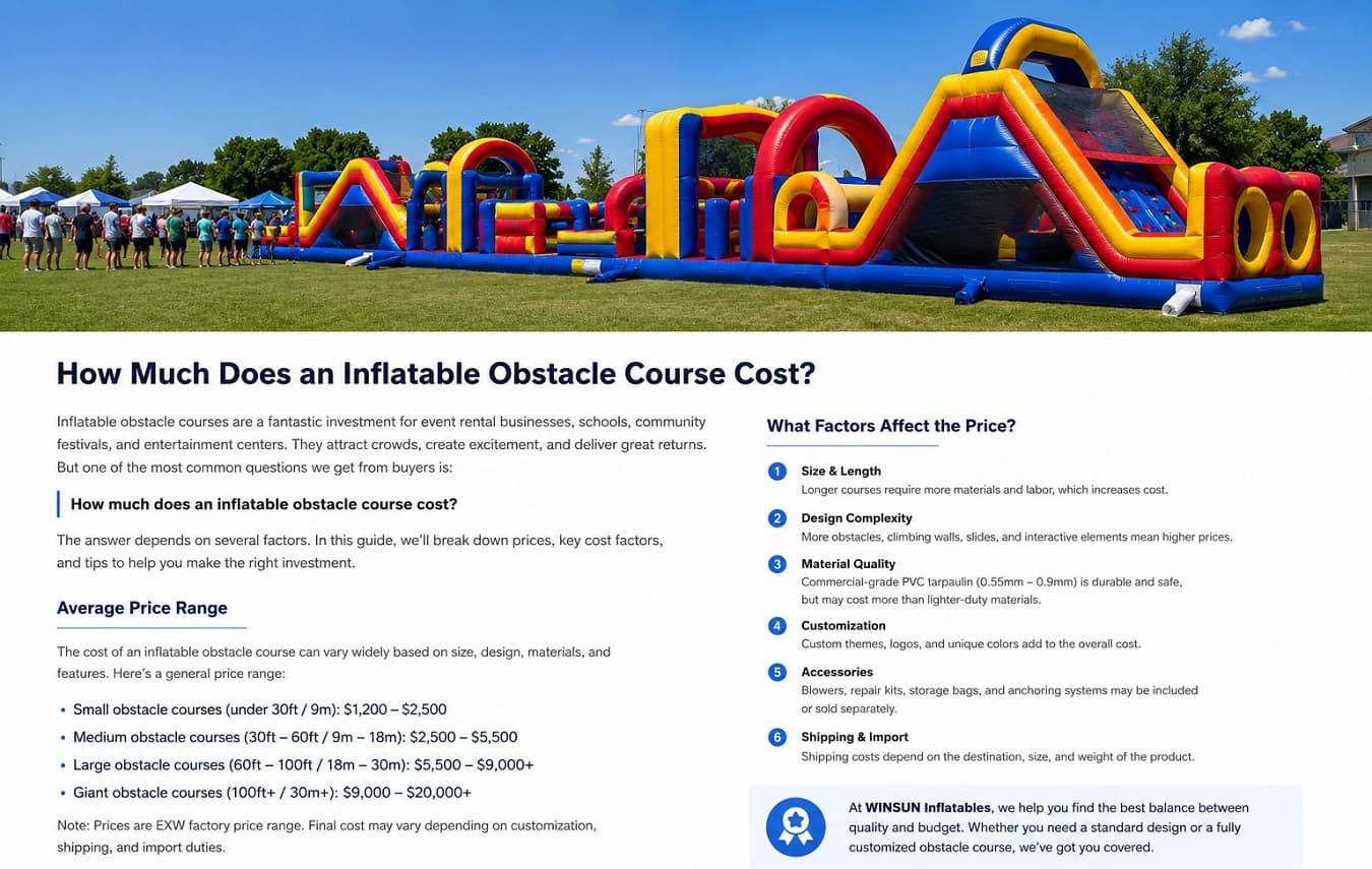 How much does an inflatable obstacle course cost