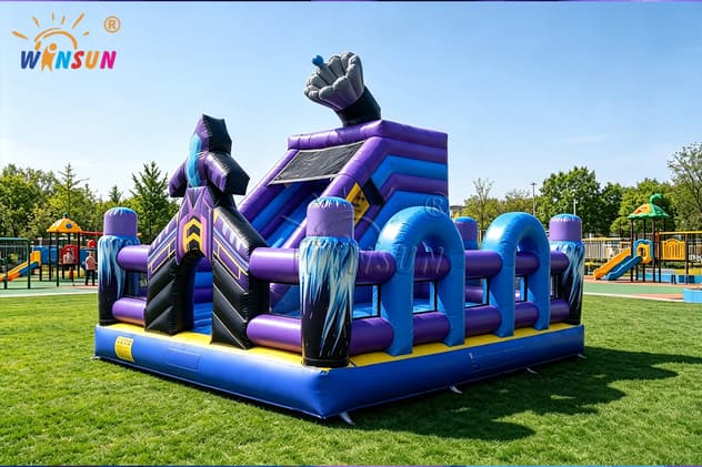 alien bounce house with slide