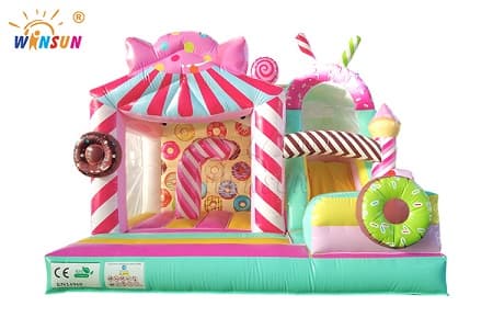 WSC-747 Candy Themed Inflatable Combo with Slide