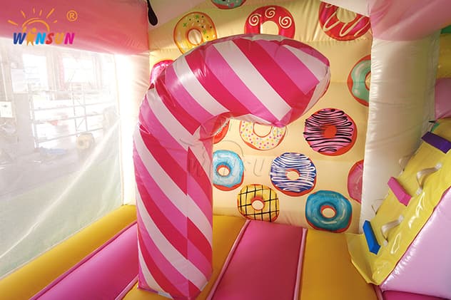 colorful candy themed bounce house