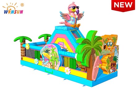 commercial grade inflatable obstacle course with slide