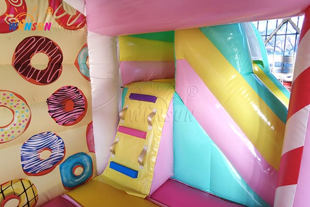 inflatable bounce house with candy print