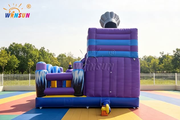 space alien bounce house with slide