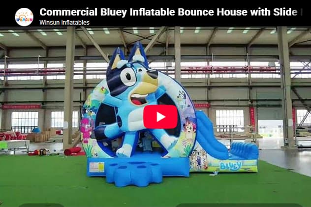 Custom Cartoon Themed Inflatable Bounce House with slide