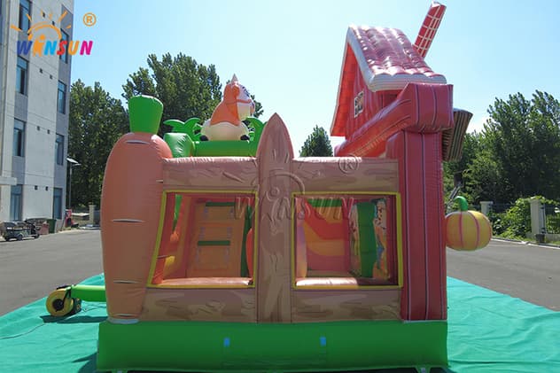 commercial inflatable bounce house with obstacle course