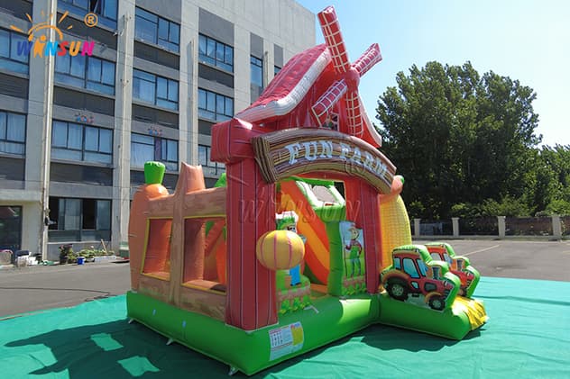 commercial inflatable castle combo with slide