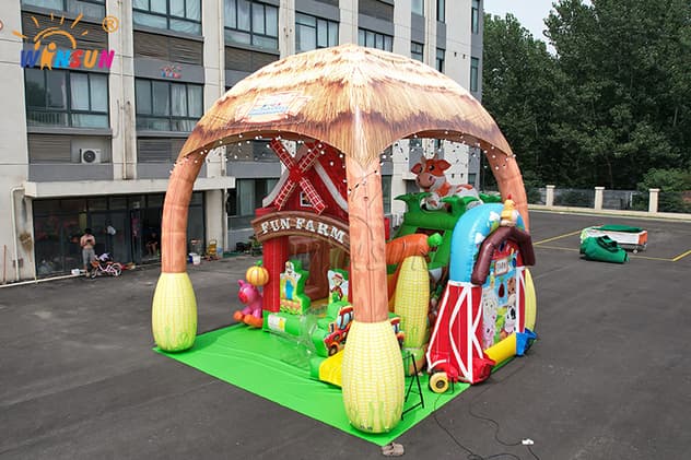 farm themed inflatable castle combo