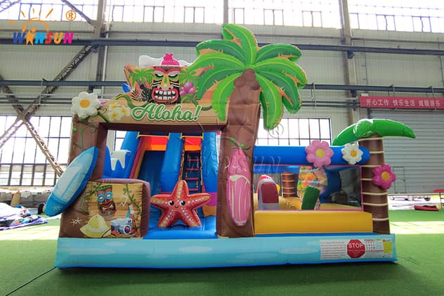 tropical themed inflatable combo