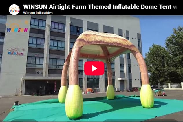 farm-themed inflatable shelter